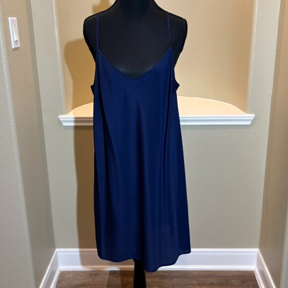 👗NWT Jessica Simpson Navy Floral Embroidery Shift Ruffle Dress Size 14 - Picture 6 of 14